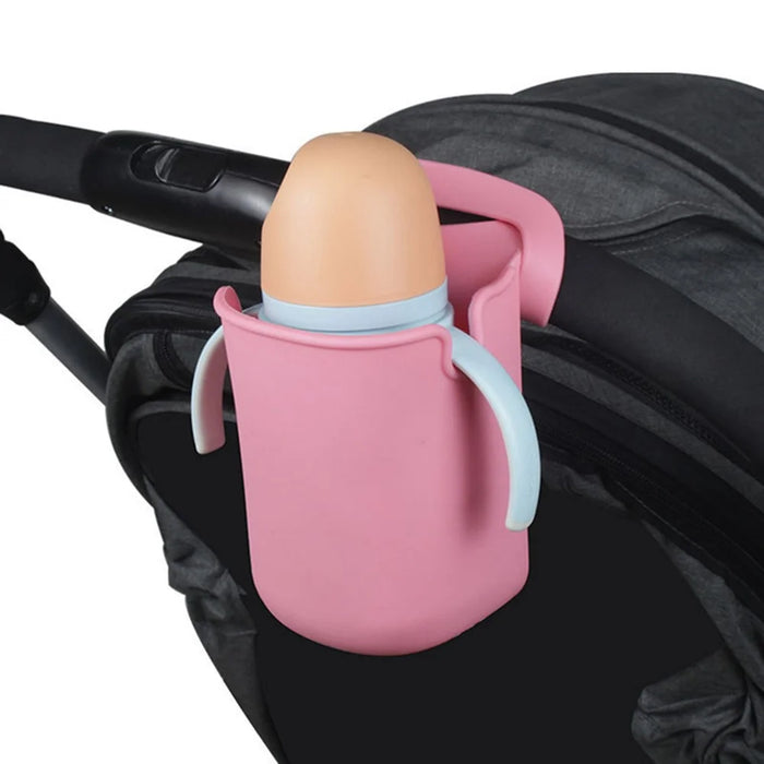 Multi-Purpose Stroller Bicycle Wheelchair Cup Holder TPR Foldable Drink Bottle Holder - Black - 4