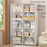 5 Layers Double Row Storage Rack for Kids Room Living Room Dust Proof Bookshelf with Curtain - White - 3