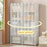 5 Layers Double Row Storage Rack for Kids Room Living Room Dust Proof Bookshelf with Curtain - White - 4