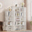 5 Layers Double Row Storage Rack for Kids Room Living Room Dust Proof Bookshelf with Curtain - White - 5