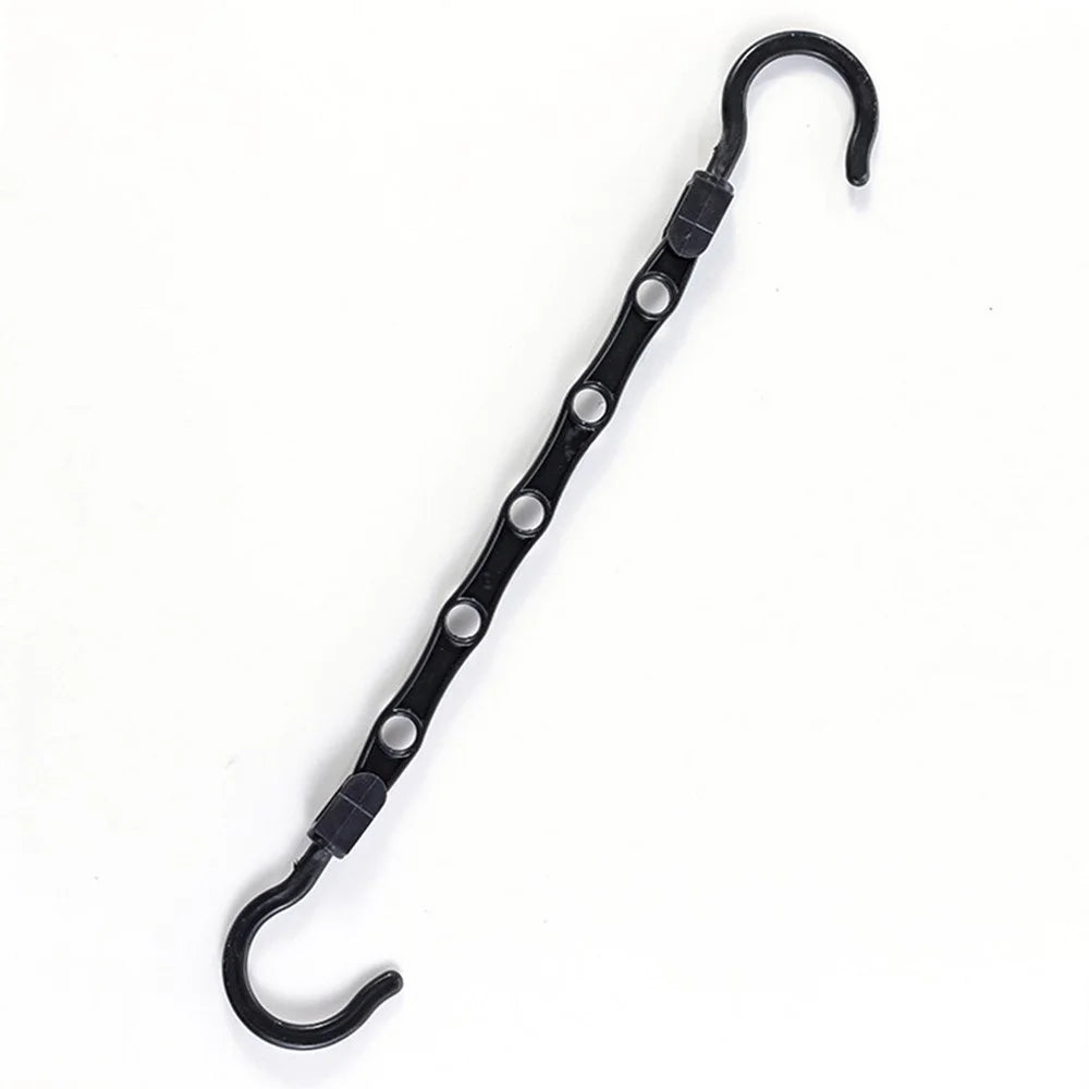 Plastic Clothes Hanger 5 Hole Design Anti Slip Rotatable Space Saving Wardrobe Organizer - Black - 1
