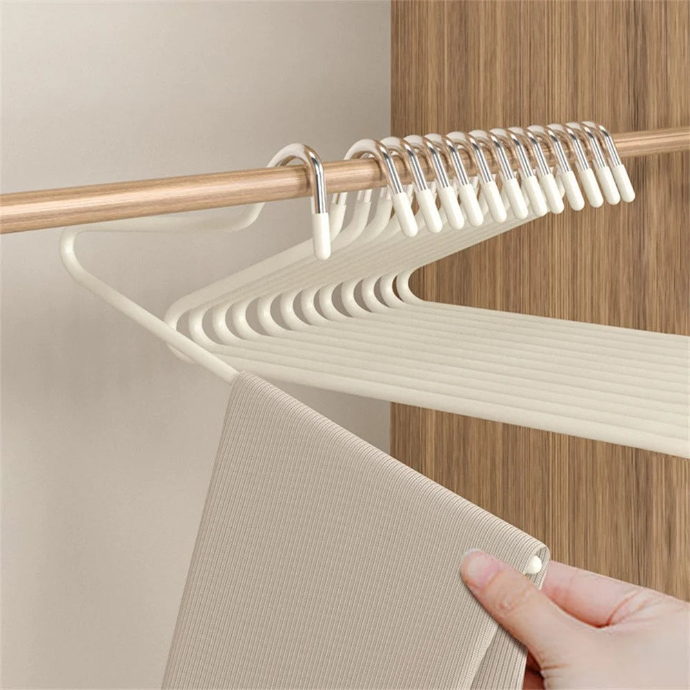 5Pcs Z Shaped Goose Neck Pants Hangers Closet Space Saving Non Slip Anti Wrinkle Trousers Organizer - Light Yellow - 4