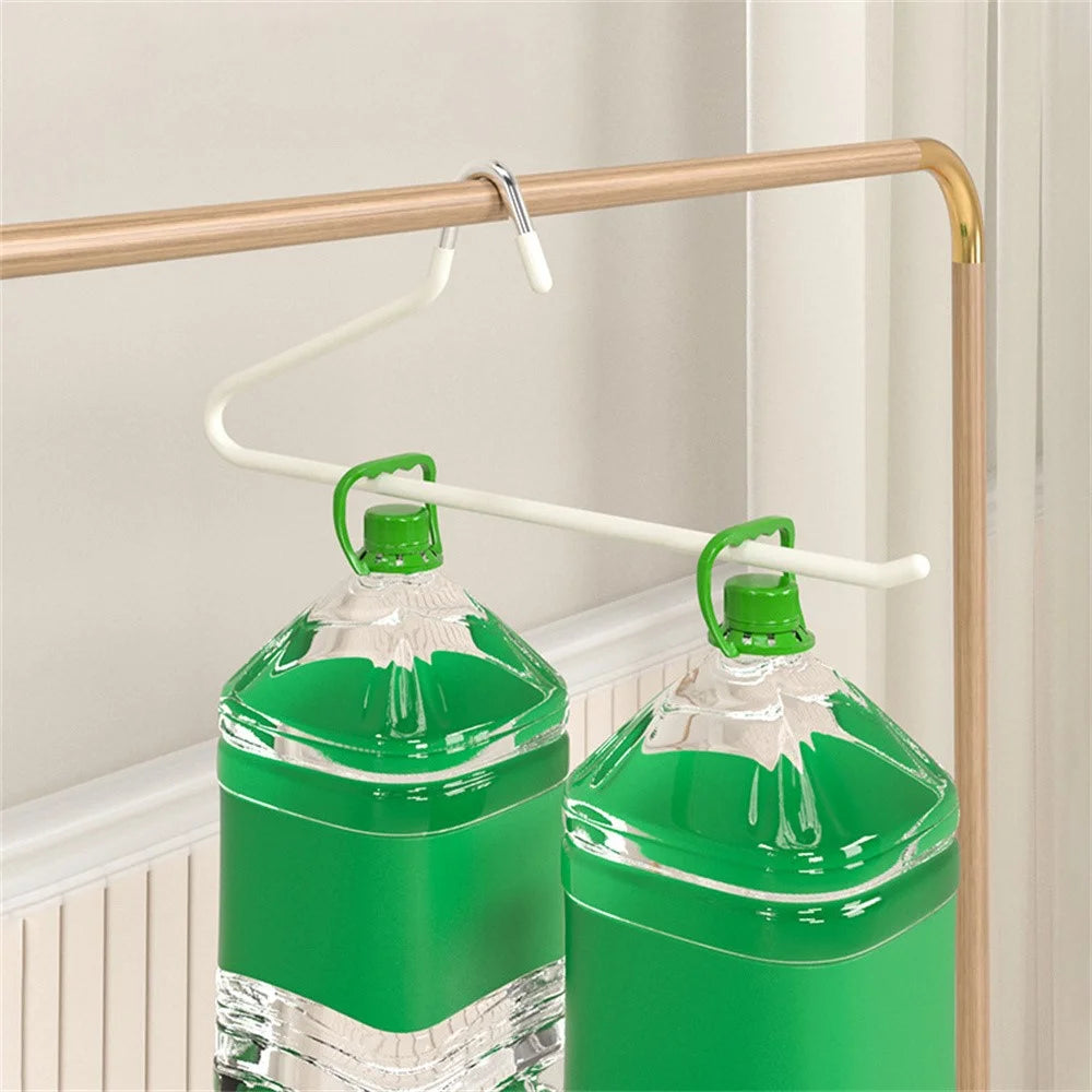 5Pcs Z Shaped Goose Neck Pants Hangers Closet Space Saving Non Slip Anti Wrinkle Trousers Organizer - Light Yellow - 6