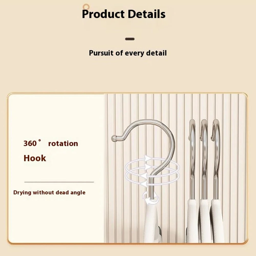 10Pcs Traceless Clothes Hangers Non Slip ABS Stainless Steel Wet Dry Use Wardrobe Organizer - Grey - 3