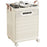 VISUALIZE Hollow Design Foldable Laundry Basket Dirty Clothes Storage Cart with Handles and Wheels Size XL - Cream White - 1