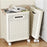 VISUALIZE Hollow Design Foldable Laundry Basket Dirty Clothes Storage Cart with Handles and Wheels Size XL - Cream White - 2