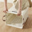 VISUALIZE Hollow Design Foldable Laundry Basket Dirty Clothes Storage Cart with Handles and Wheels Size XL - Cream White - 4