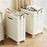 VISUALIZE Hollow Design Foldable Laundry Basket Dirty Clothes Storage Cart with Handles and Wheels Size XL - Cream White - 5