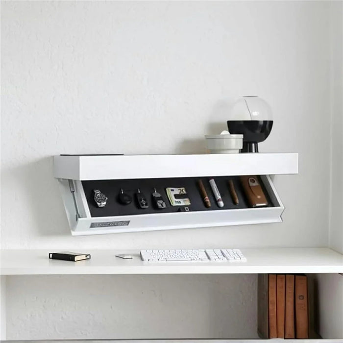 Wall Mount Floating Shelf Hidden Storage Box Secret Compartment Organizer for Home Office - Wood Color - 4