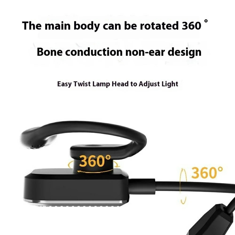 Ear Hook Reading Light Flexible Gooseneck Dimmable Book Light for Dormitory Study - Black - 2