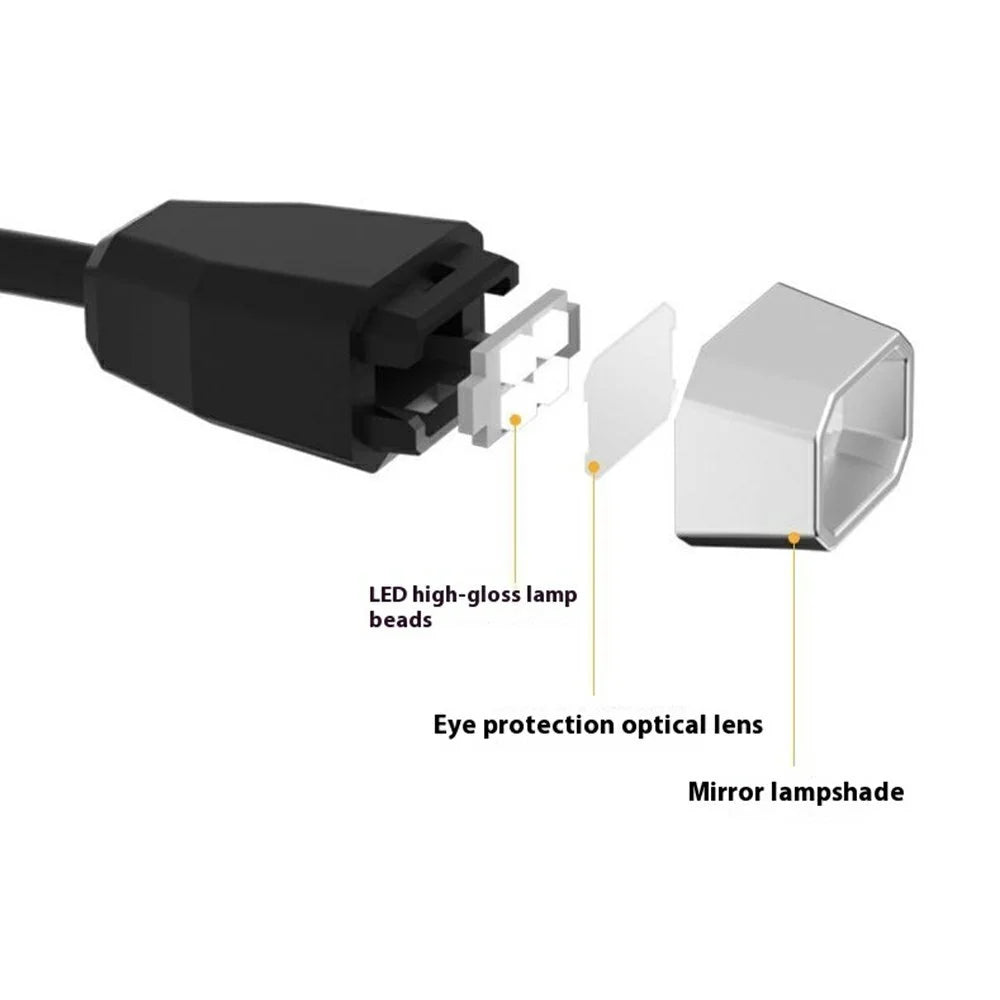 Ear Hook Reading Light Flexible Gooseneck Dimmable Book Light for Dormitory Study - Black - 7