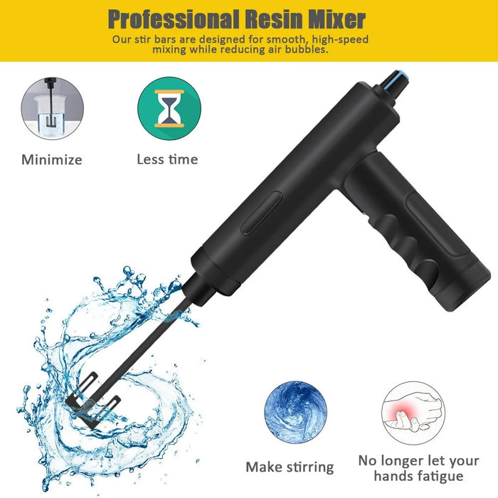 Foldable Electric Epoxy Resin Mixer Handheld Resin Stirrer with Adjustable Speed - Black - 6