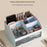 Plastic Desktop Organizer Rack Stationery Sundries Storage Box with Transparent Drawers - White - 3