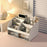 Plastic Desktop Organizer Rack Stationery Sundries Storage Box with Transparent Drawers - White - 7