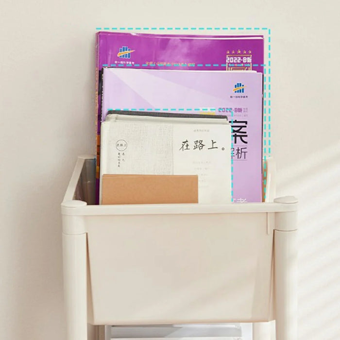 PP Storage Cart Under Desk Organizer Bookshelf Student Home Books Cosmetics Snacks Rack - 5