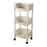 Slim 3-Tier Rolling Cart Storage Rack Under Desk Organizer for Home  /  Student Use with Wheels - 1