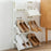 Vertical Shoe Rack No Drill Foldable Shoes Organizer for Entryway Bathroom Slippers Storage Shelf - White - 2