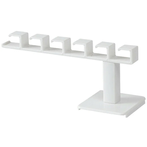 6 Hooks Adhesive L Shape Hanger Plastic Storage Rack for Cabinet No Drill Organizer - 1