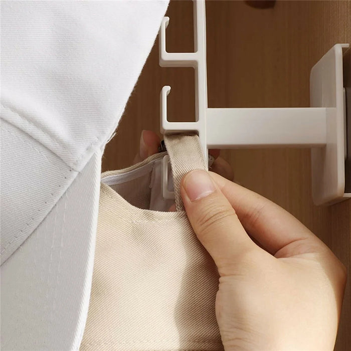 6 Hooks Adhesive L Shape Hanger Plastic Storage Rack for Cabinet No Drill Organizer - 7