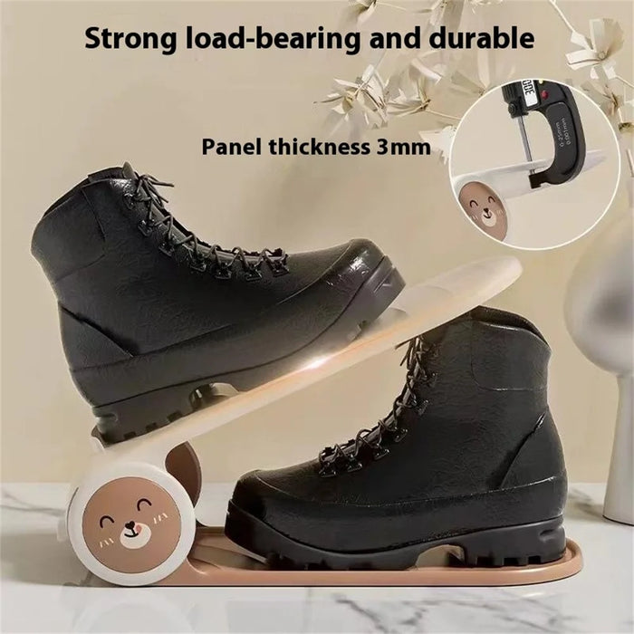 Adjustable Double Layer PP Shoe Rack Organizer Home Space Saving Shoe Holder - Good Bear - 2