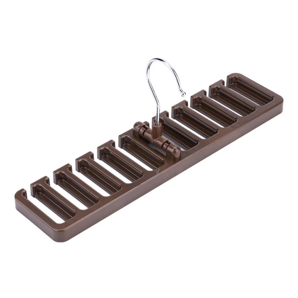 Multifunction Belt Organizer Rack Space Saving Closet Storage Hanger for Ties Scarves Hats - Brown - 1