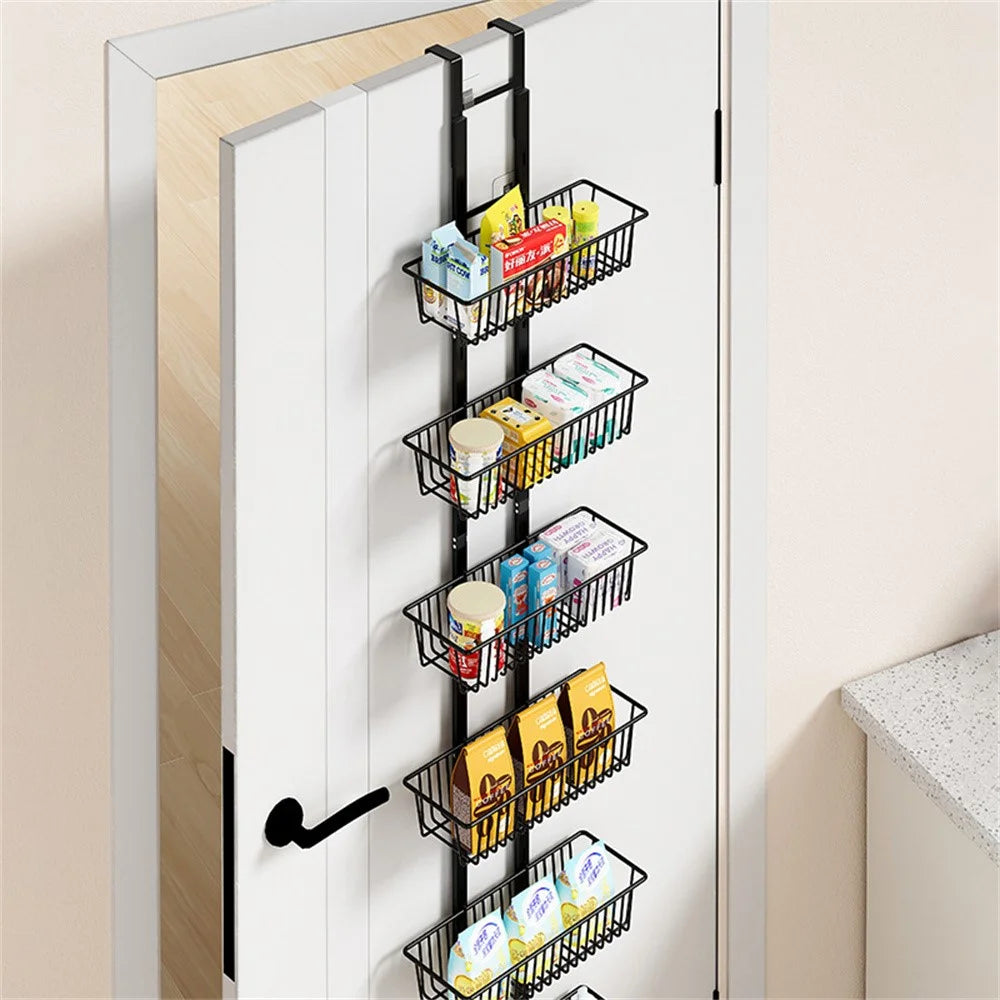 10 Tier Hanging Organizer Multi Layer Door Storage Rack No Drill Design for Kitchen Bedroom Bathroom - 4