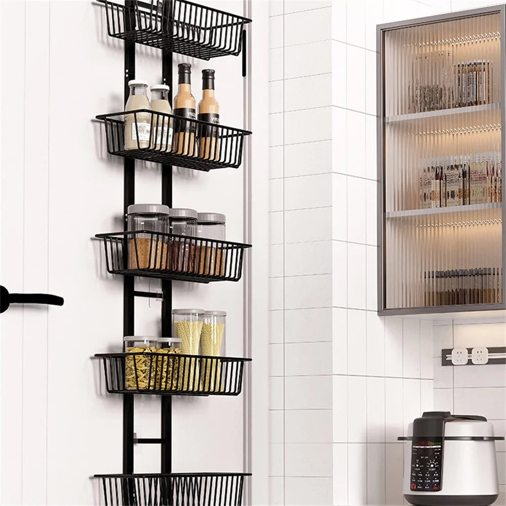 10 Tier Hanging Organizer Multi Layer Door Storage Rack No Drill Design for Kitchen Bedroom Bathroom - 6