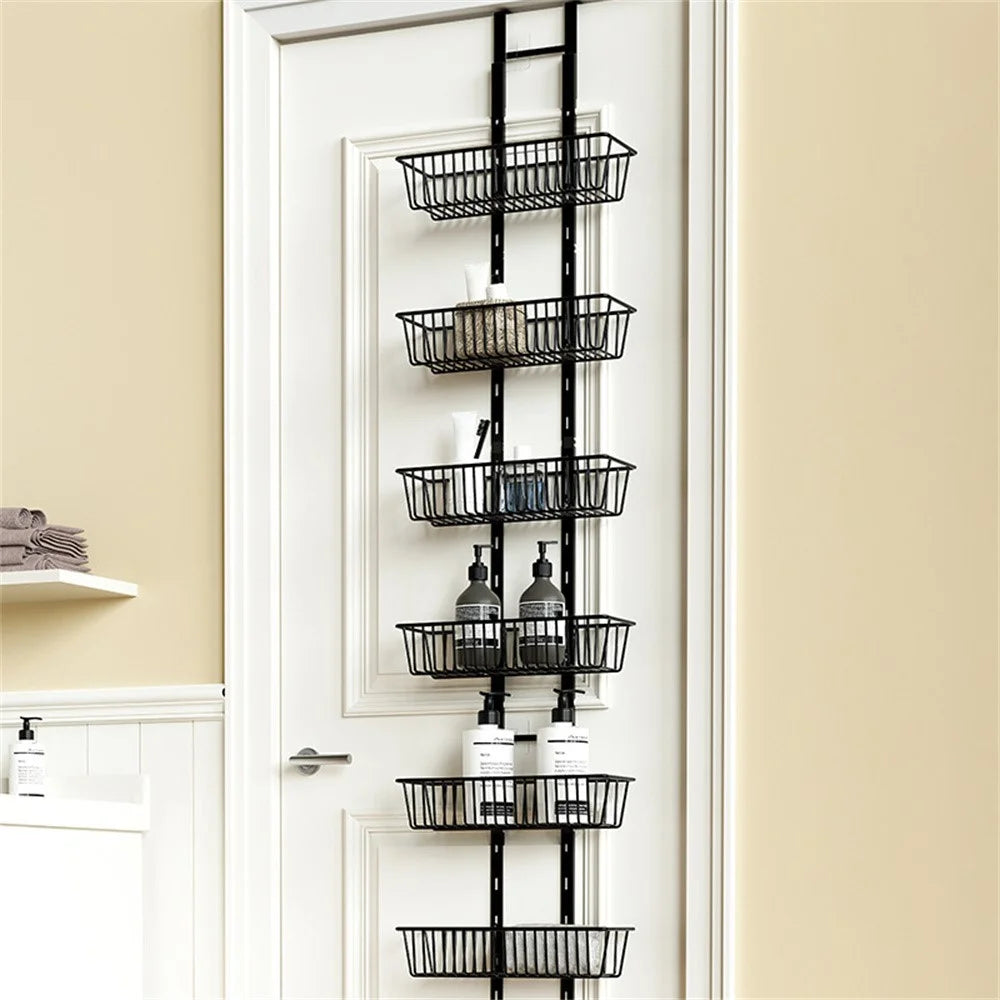 10 Tier Hanging Organizer Multi Layer Door Storage Rack No Drill Design for Kitchen Bedroom Bathroom - 7