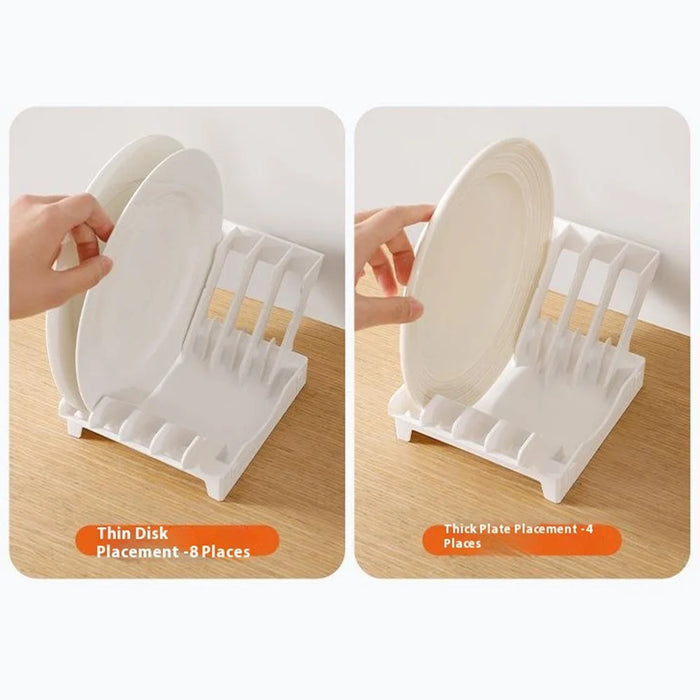 Kitchen Dish Drying Rack Plate Organizer Countertop Drainer Drawer Vertical Plate Divider Storage Holder - 2