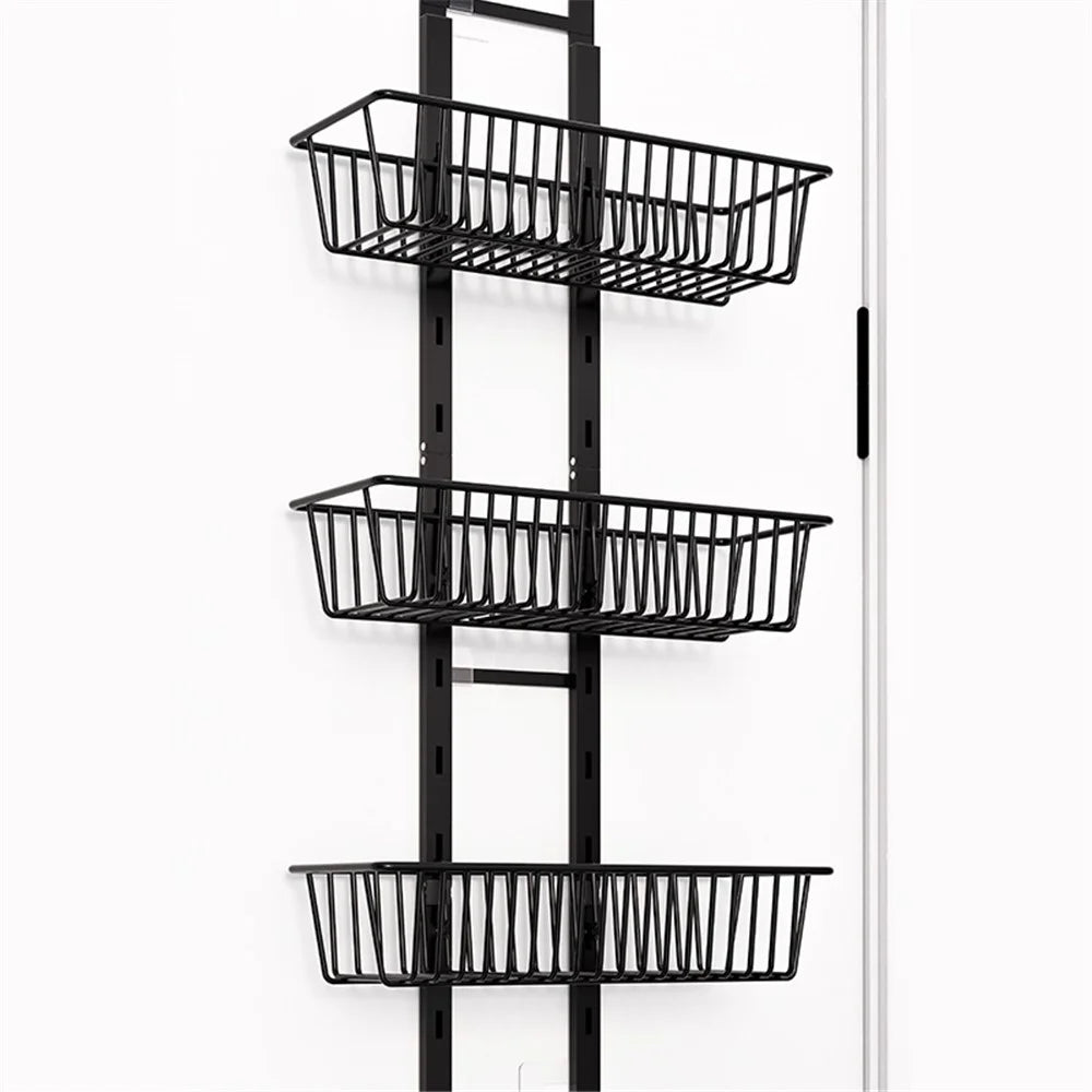 6 Tier Hanging Organizer Multi Layer Door Storage Rack No Drill Design for Kitchen Bedroom Bathroom - 5