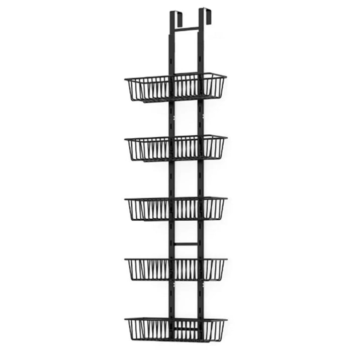 5 Tier Hanging Organizer Multi Layer Door Storage Rack No Drill Design for Kitchen Bedroom Bathroom - 1