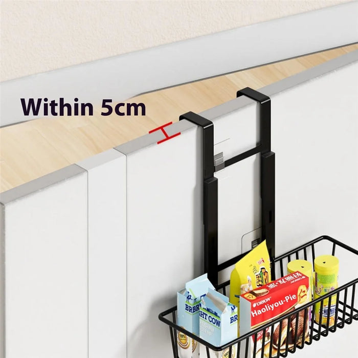 5 Tier Hanging Organizer Multi Layer Door Storage Rack No Drill Design for Kitchen Bedroom Bathroom - 4