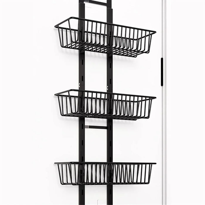 5 Tier Hanging Organizer Multi Layer Door Storage Rack No Drill Design for Kitchen Bedroom Bathroom - 5