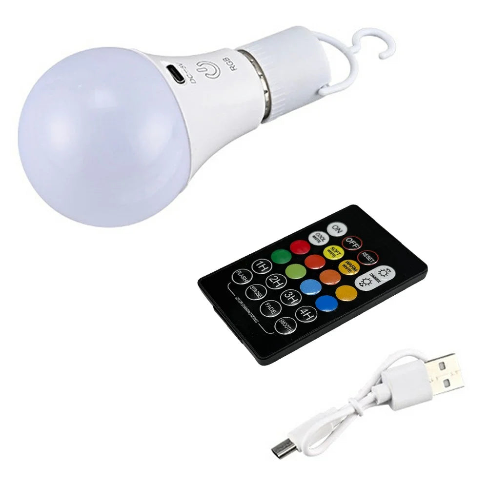 E27 RGB Rechargeable Light Bulb with Remote Control and Timer Dimmable Touch Control 2700 - 6500K - 1