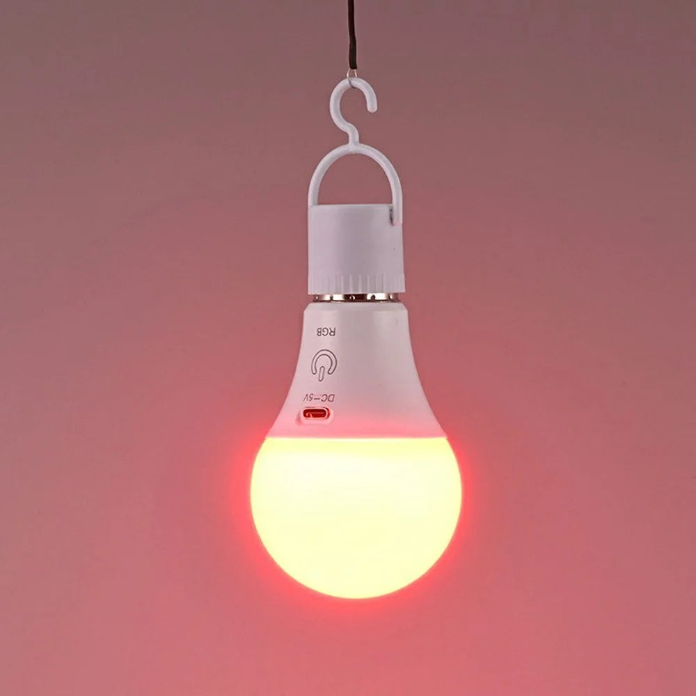 E27 RGB Rechargeable Light Bulb with Remote Control and Timer Dimmable Touch Control 2700 - 6500K - 5