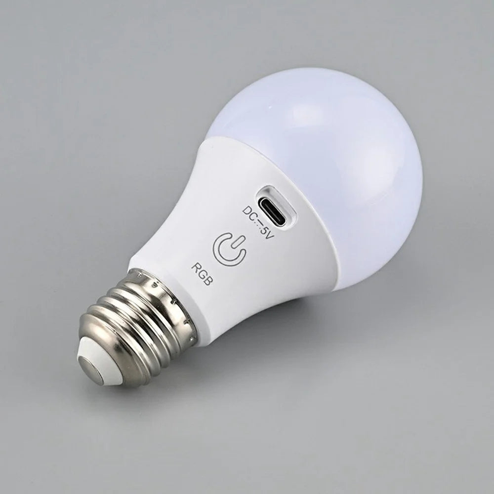 E27 RGB Rechargeable Light Bulb with Remote Control and Timer Dimmable Touch Control 2700 - 6500K - 6