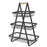 3-Tier Fruit Basket Kitchen Storage Rack Iron Hollow Mesh Living Room Snack Holder - Black - 1