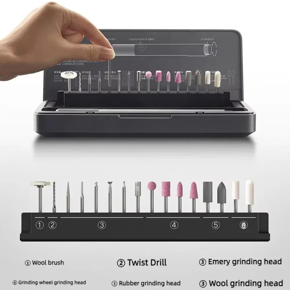 XIAOMI MIJIA Electric Grinding Pen with 16 Grinding Heads Set for DIY Crafting Polishing Engraving Tool (Chinese Version) - 3