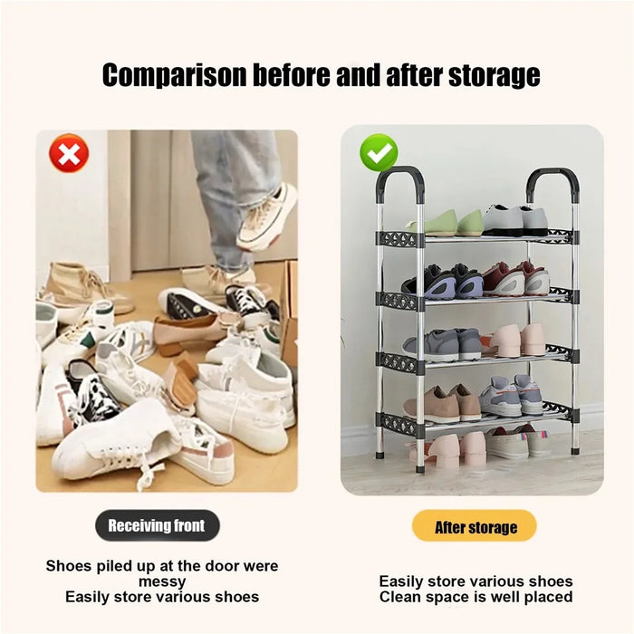 54x26x78cm 4-Tier Shoe Rack Organizer Home Entryway Space-Saving Shoes Storage Shelf - 3