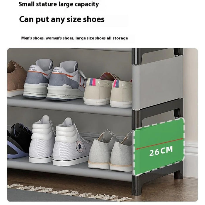 3 Layers Space Saving Shoe Rack Shoe Storage Organizer Shelf for Apartment Entryway, 54 x 26 x 38cm - Grey - 4