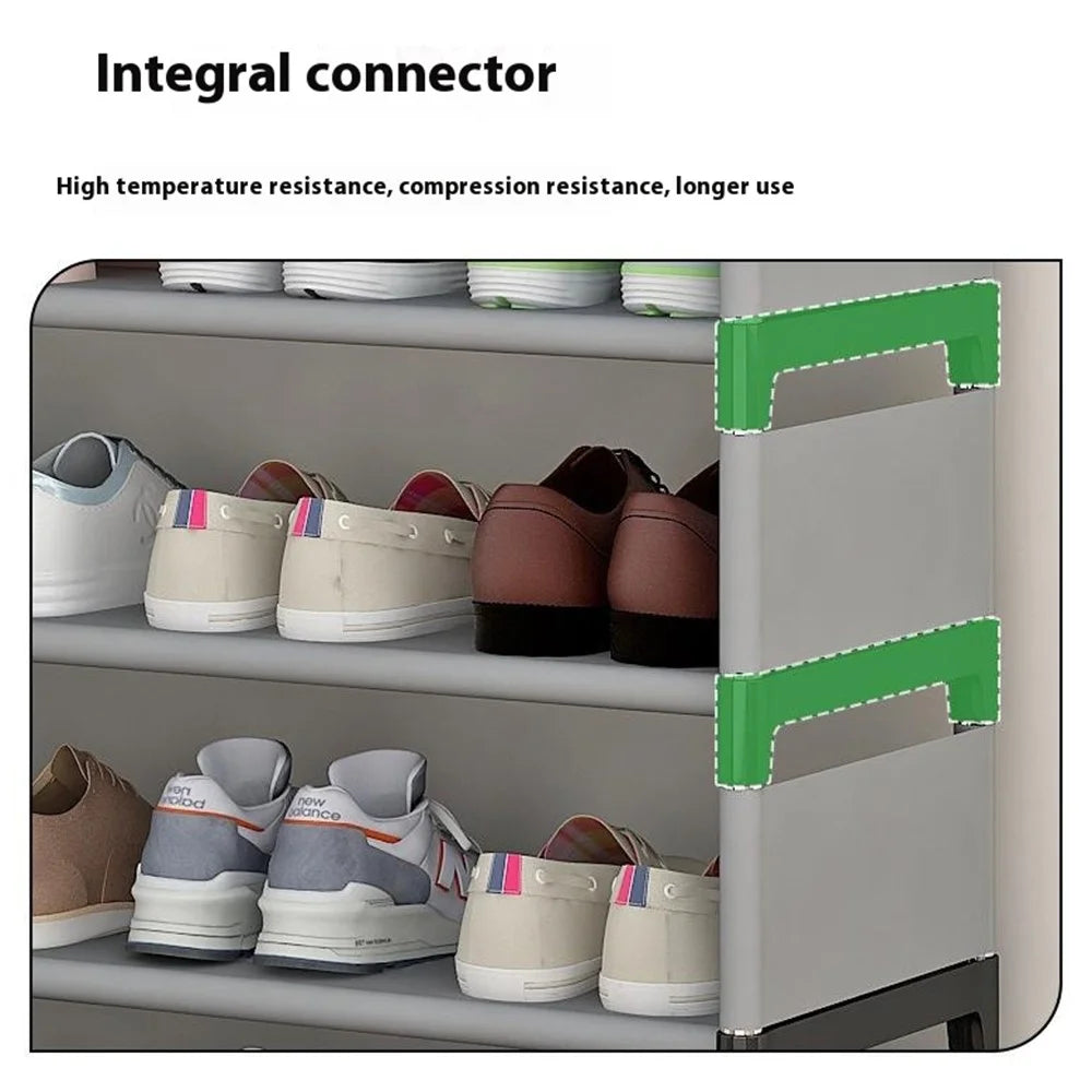 8 Layers Space Saving Shoe Rack Shoe Storage Organizer Shelf for Apartment Entryway, 54 x 26 x 123cm - Grey - 5