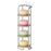 Wall Mounted Soap Holder 4-Tier Bathroom Organizer Rack Stainless Steel Shower Caddy - Silver / With Bamboo Mat - 1
