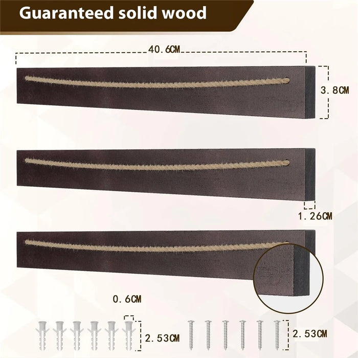 Wall Mounted Eyewear Organizer 3-Tier Wooden Sunglasses Display Rack - 7