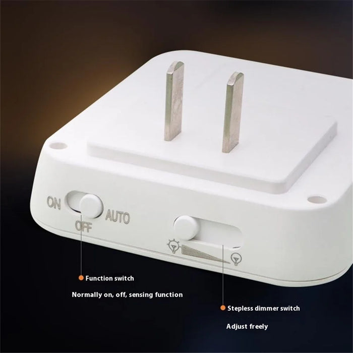 Motion Sensor Night Light Plug-In Warm White LED Stepless Dimmable Light for Bedroom Hallway Bathroom - EU Plug - 7