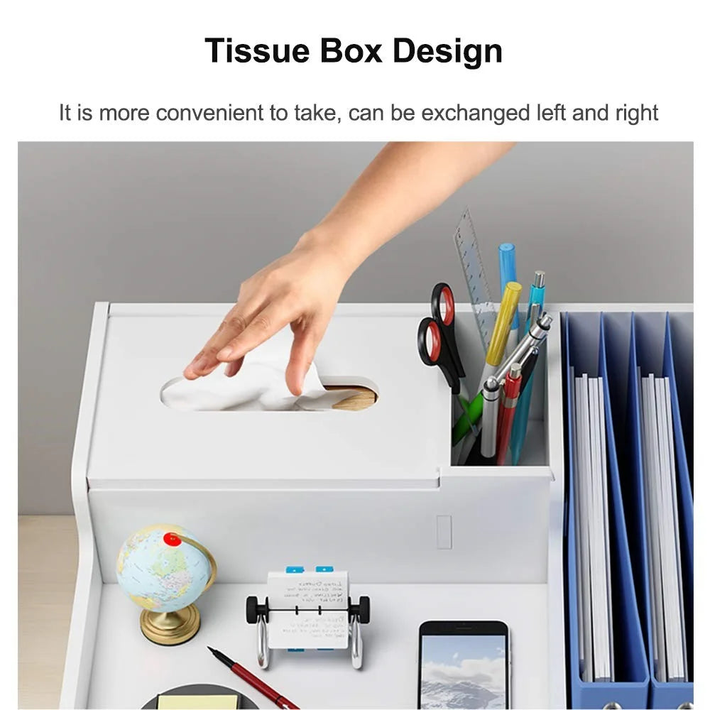 Office Desktop File Organizer Multi-Layer Document Holder A4 Paper Storage Rack Book Stationery Stand - 2