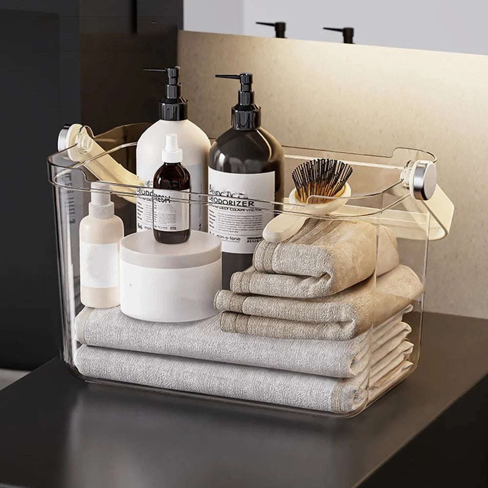 Portable Shower Bathroom Organizer Tote Basket for Bath Essentials Toiletries Storage - 1