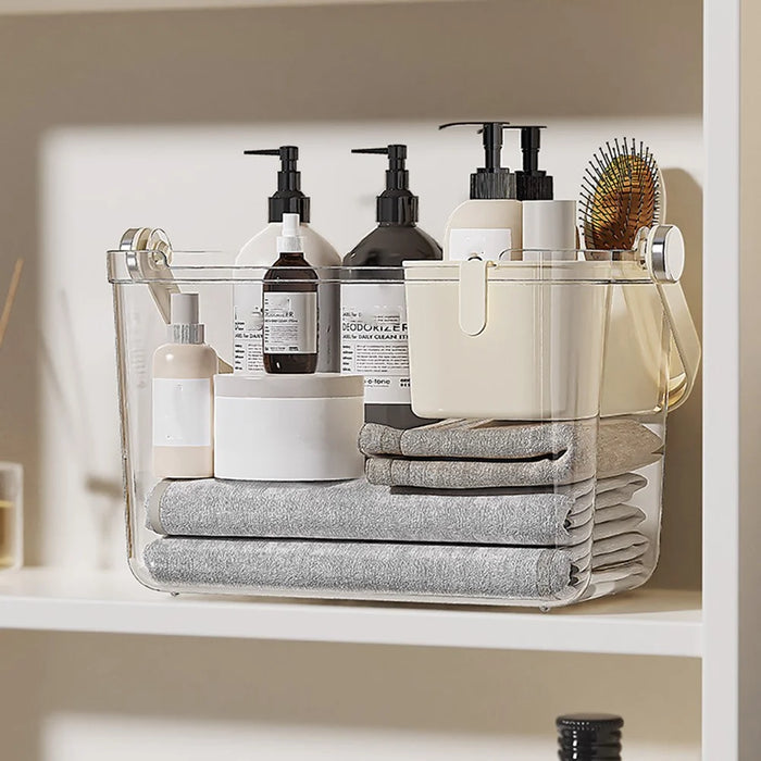 Portable Shower Bath Essentials Toiletries Storage Organizer Bathroom Tote Basket with Inner Small Basket - 2