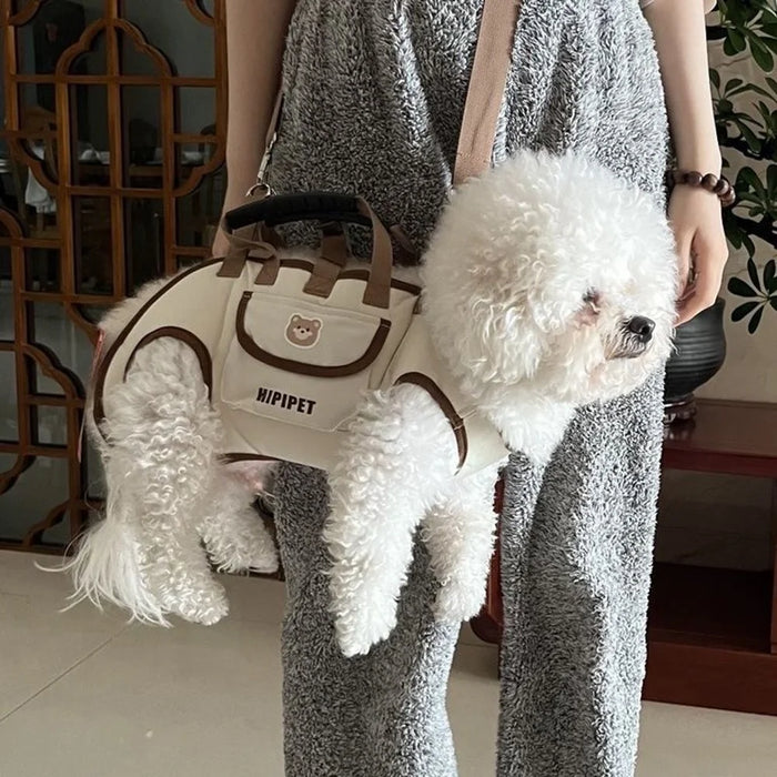 L Size Pet Carrier for 6.5-9Kg Dogs Shoulder Handbag Pet Traction Pack Portable Breathable Crossbody Bag Gift - 2
