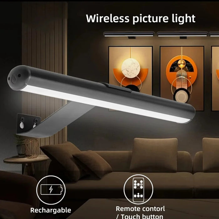 32cm Oval Magnetic Bathroom Mirror Light 3 Color Temperatures Picture Lamp with Remote - 3