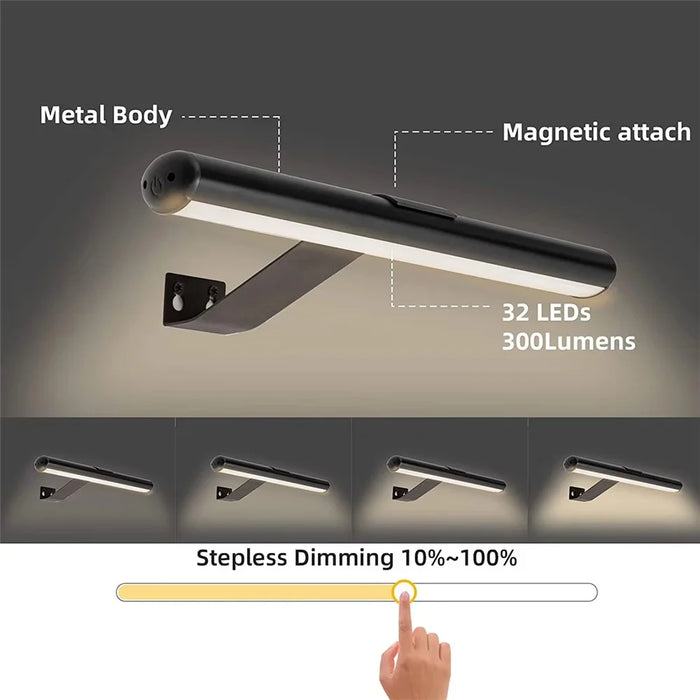 32cm Oval Magnetic Bathroom Mirror Light 3 Color Temperatures Picture Lamp with Remote - 4